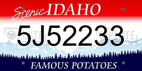 5J52233 Idaho License Plate