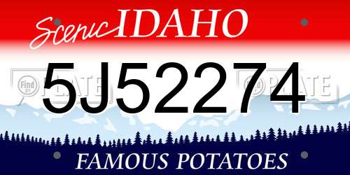 5J52274 Idaho License Plate