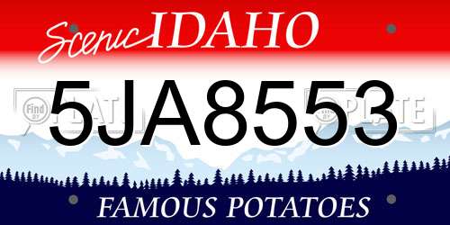 5JA8553 Idaho License Plate