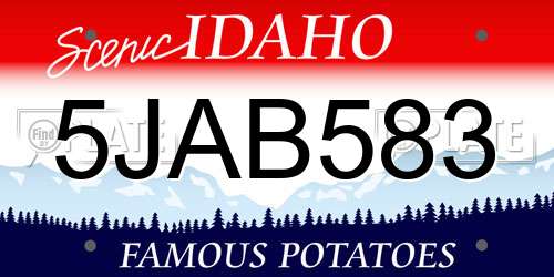 5JAB583 Idaho License Plate