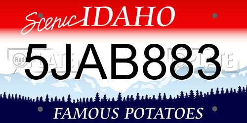 5JAB883 Idaho License Plate