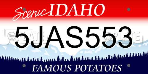 5JAS553 Idaho License Plate