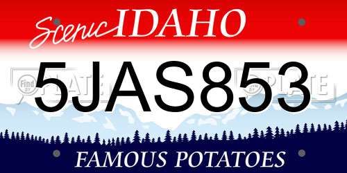 5JAS853 Idaho License Plate