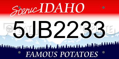5JB2233 Idaho License Plate