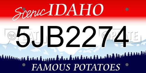 5JB2274 Idaho License Plate
