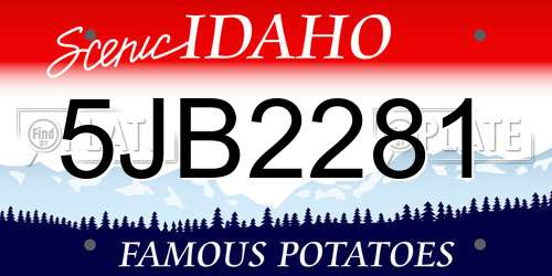 5JB2281 Idaho License Plate