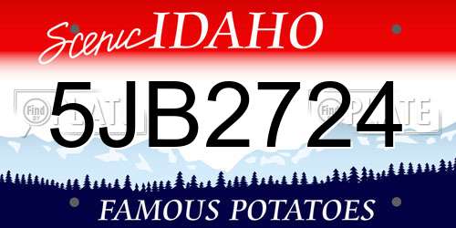 5JB2724 Idaho License Plate