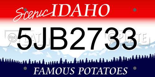 5JB2733 Idaho License Plate