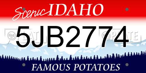 5JB2774 Idaho License Plate