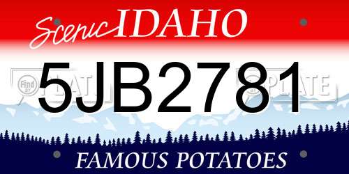 5JB2781 Idaho License Plate