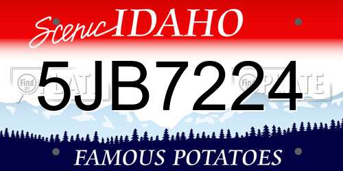 5JB7224 Idaho License Plate