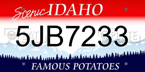 5JB7233 Idaho License Plate