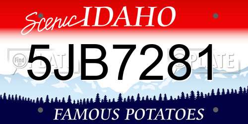 5JB7281 Idaho License Plate