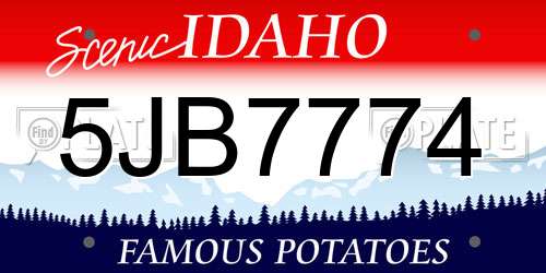 5JB7774 Idaho License Plate