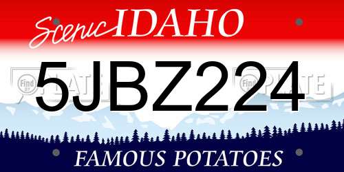 5JBZ224 Idaho License Plate