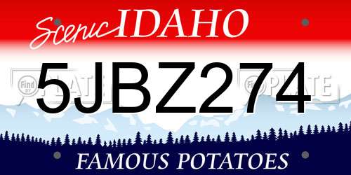 5JBZ274 Idaho License Plate