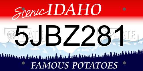 5JBZ281 Idaho License Plate