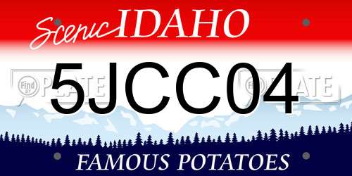 5JCC04 Idaho License Plate