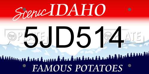 5JD514 Idaho License Plate