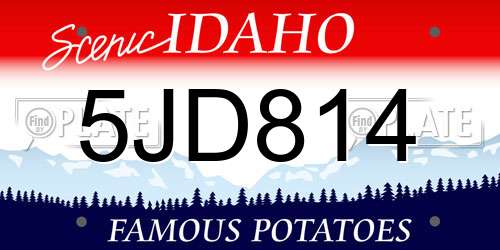 5JD814 Idaho License Plate