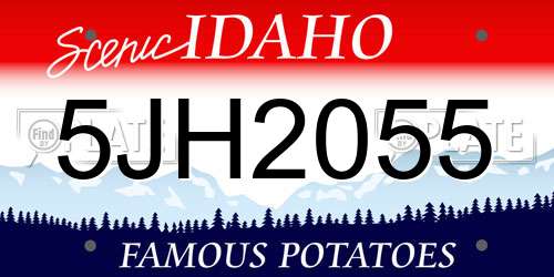 5JH2055 Idaho License Plate