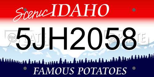 5JH2058 Idaho License Plate
