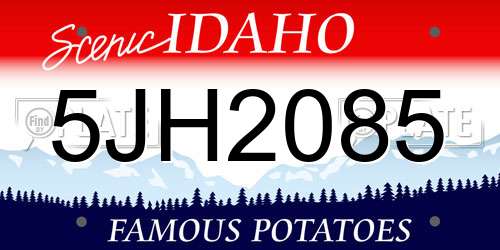 5JH2085 Idaho License Plate