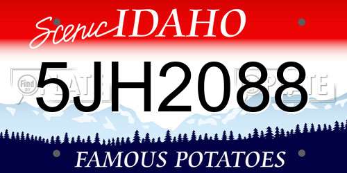 5JH2088 Idaho License Plate