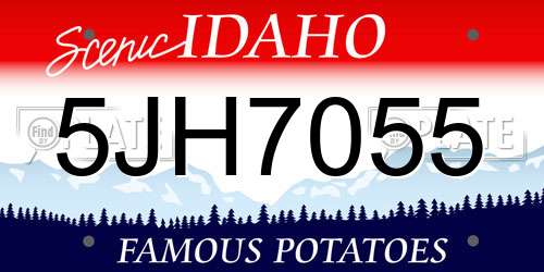 5JH7055 Idaho License Plate