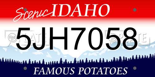 5JH7058 Idaho License Plate