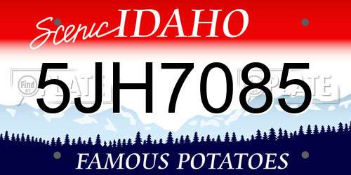 5JH7085 Idaho License Plate