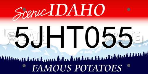 5JHT055 Idaho License Plate