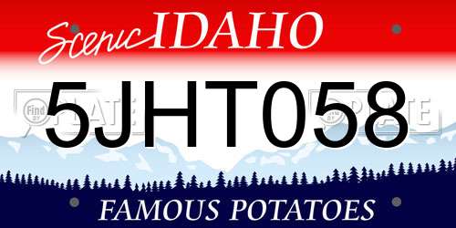 5JHT058 Idaho License Plate