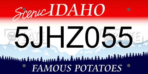 5JHZ055 Idaho License Plate