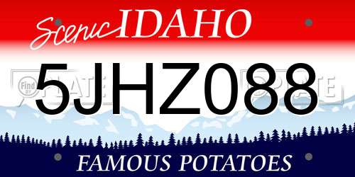 5JHZ088 Idaho License Plate