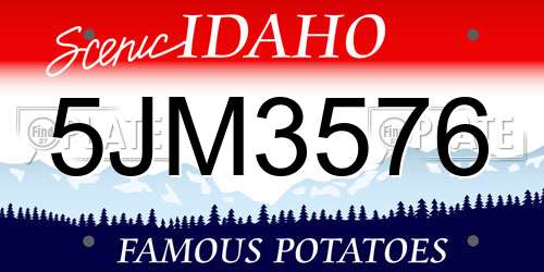 5JM3576 Idaho License Plate