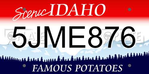 5JME876 Idaho License Plate