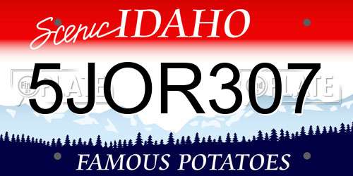 5JOR307 Idaho License Plate
