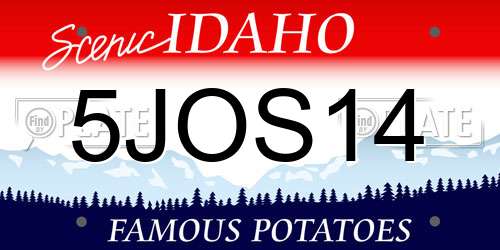5JOS14 Idaho License Plate