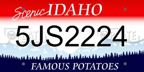 5JS2224 Idaho License Plate
