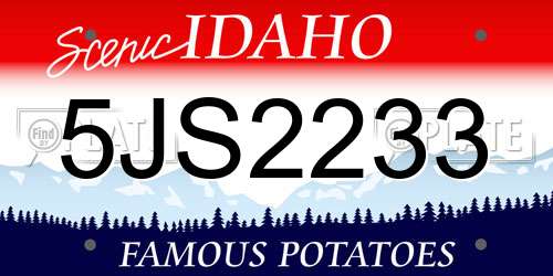 5JS2233 Idaho License Plate