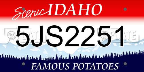 5JS2251 Idaho License Plate