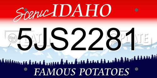 5JS2281 Idaho License Plate
