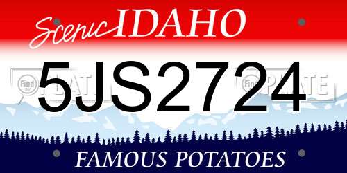 5JS2724 Idaho License Plate