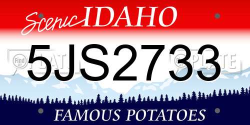 5JS2733 Idaho License Plate