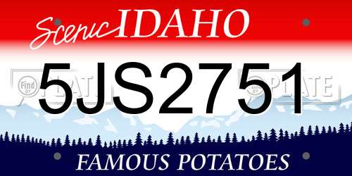 5JS2751 Idaho License Plate