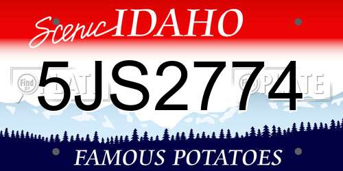 5JS2774 Idaho License Plate