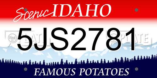 5JS2781 Idaho License Plate