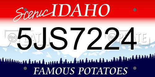 5JS7224 Idaho License Plate