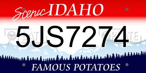 5JS7274 Idaho License Plate